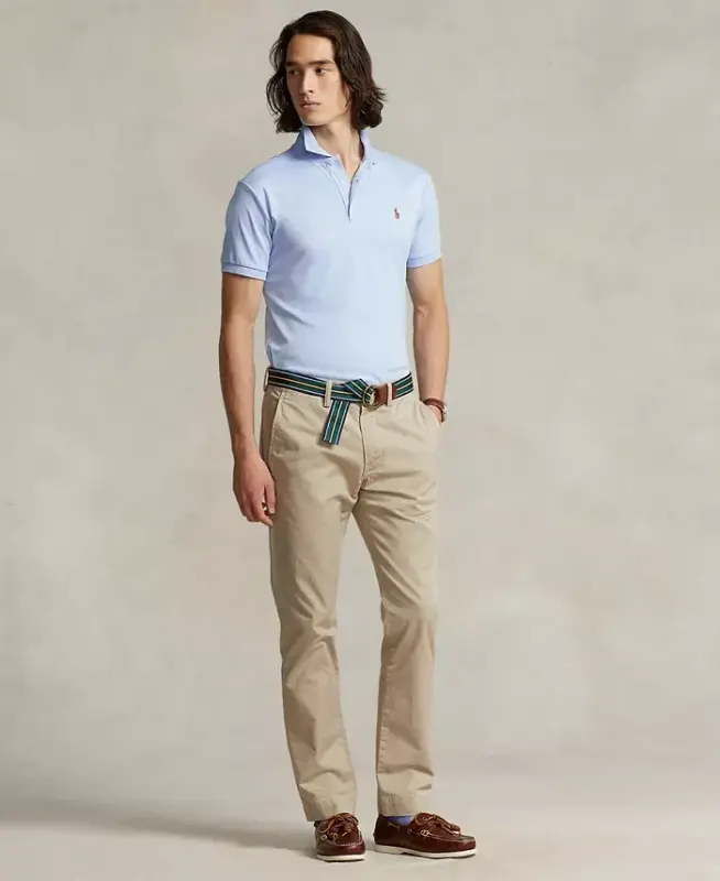 Men's Classic Fit Soft Cotton Polo-Office Blue - 4