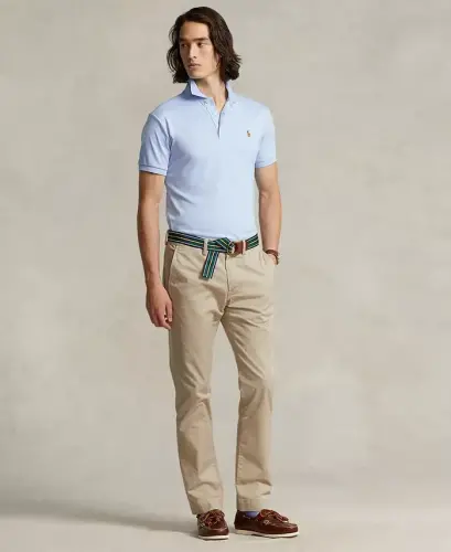 Men's Classic Fit Soft Cotton Polo-Office Blue 