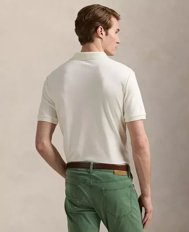 Men's Classic-Fit Soft Cotton Polo Shirt - Pale Cream - 2
