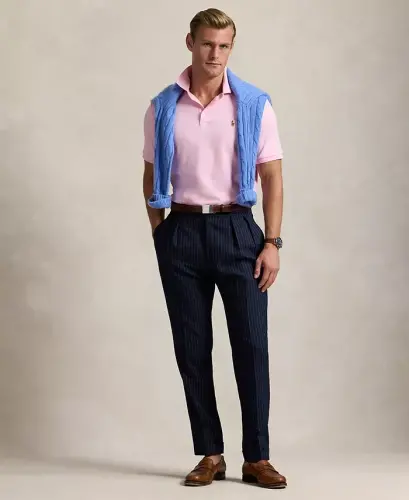 Erkek Klasik Kesim Yumuşak Pamuklu Polo - Carmel Pembe - 4