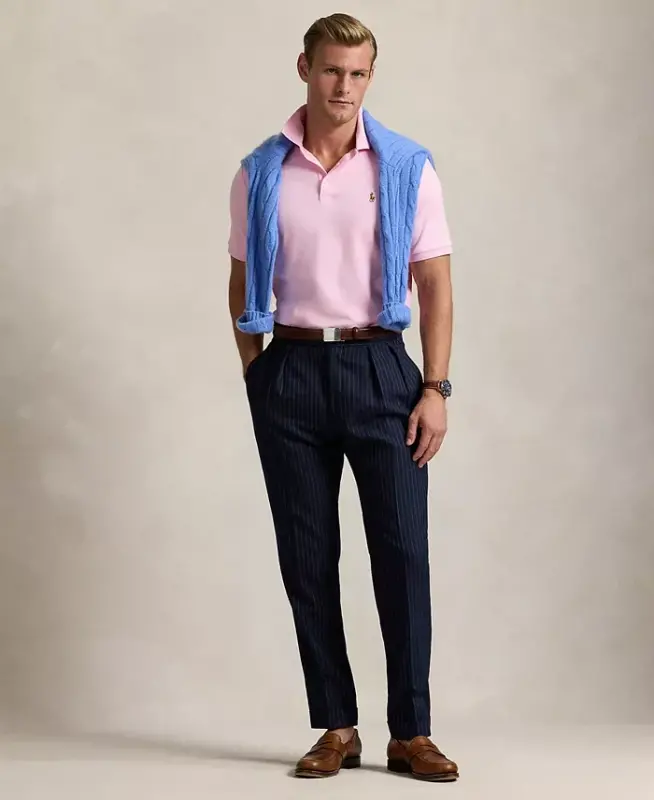 Erkek Klasik Kesim Yumuşak Pamuklu Polo - Carmel Pembe - 4