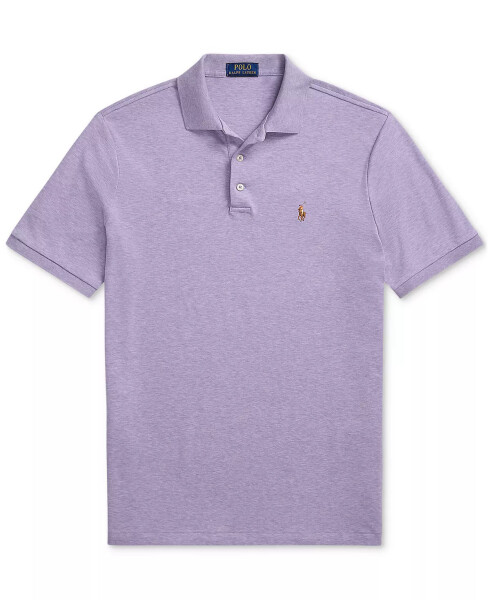 Erkek Klasik Kesim Yumuşak Pamuklu Polo Mor Heather - 5