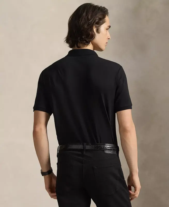 Men's Classic-Fit Soft Cotton Polo Shirt-Polo Black Multi - 4