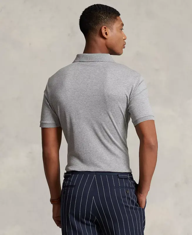 Men's Classic-Fit Soft Cotton Polo Shirt-Steel Heather - 2
