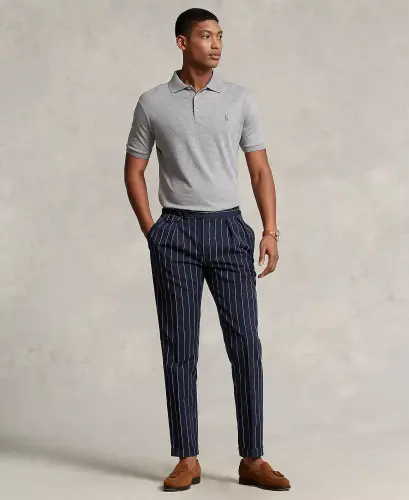 Men's Classic-Fit Soft Cotton Polo Shirt-Steel Heather - 4