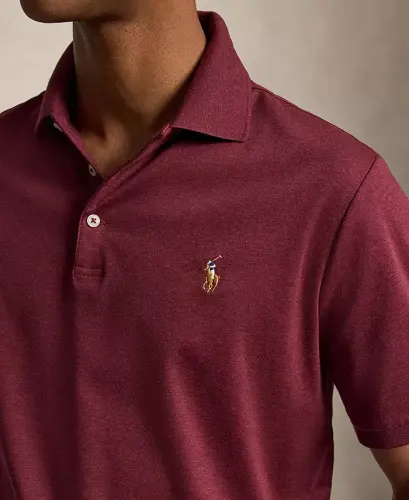 Erkek Klasik Kesim Yumuşak Pamuklu Polo Tişört - Kırçıllı Bahar Şarabı - POLO RALPH LAUREN (1)