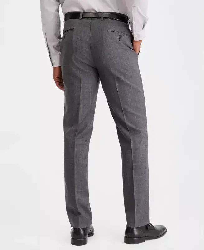 Men's Classic-Fit Wool-Blend Stretch Solid Suit Separates Pant - Mid Grey - 3