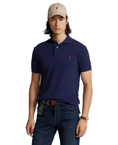 Erkek Klasik Kesimli File Polo - Newport Navy 