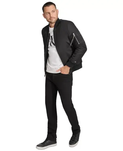 Men's Classic MA-1 Nylon Bomber Jacket - Black - 5