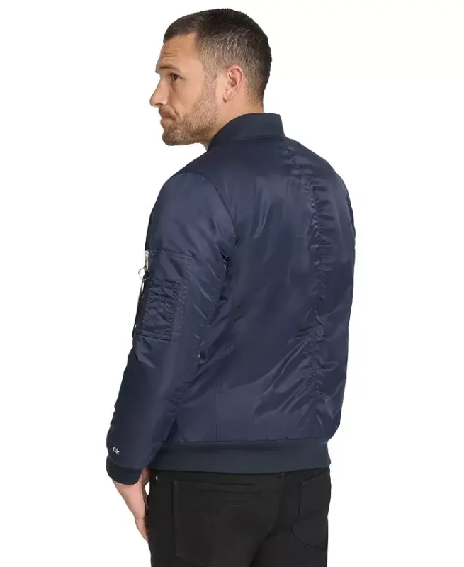 Men's Classic MA-1 Nylon Bomber Jacket - True Navy - 2