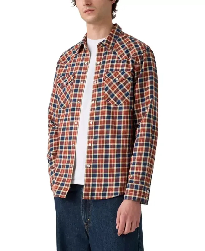 Men's Classic-Fit Western Shirt - Plaid Dress Blues - LEVI'S