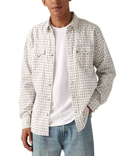Men's Classic-Fit Western Shirt - Egret 
