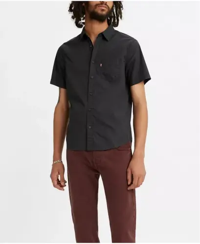 Men's Classic Pocket Short-Sleeve Shirt - Jet Black 