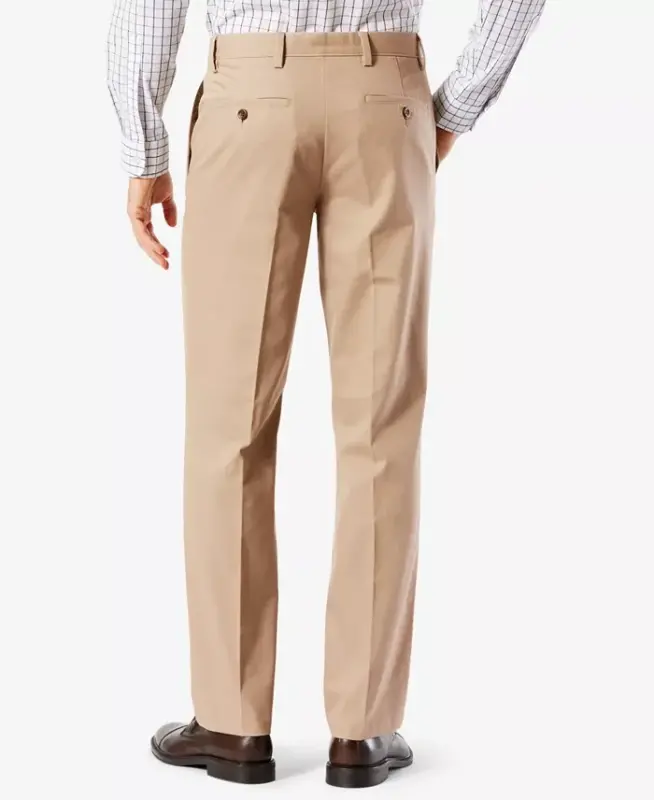 Men's Easy Straight Fit Khaki Stretch Pants - Timber Wolf - 2