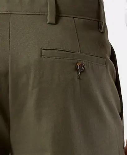 Men's Easy Straight Fit Khaki Stretch Pants - Olive Grove - 4
