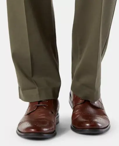 Men's Easy Straight Fit Khaki Stretch Pants - Olive Grove - 5
