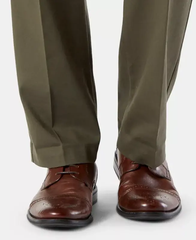 Men's Easy Straight Fit Khaki Stretch Pants - Olive Grove - 5