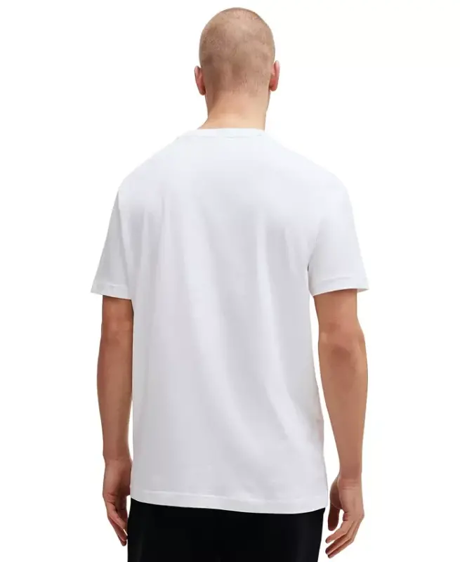 Men's Contrast Logo Regular-Fit T-Shirt - White - 3