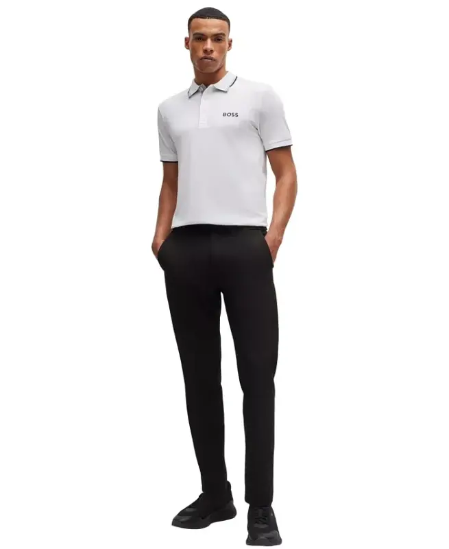 Men's Contrast Logo Cotton-Blend Polo Shirt - White - 2