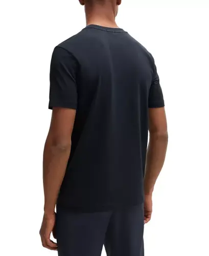 Men's Contrast Logo Regular-Fit T-Shirt - Dark Blue, Gold - 5