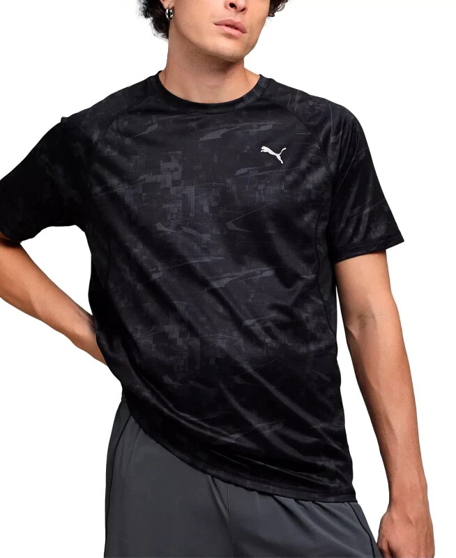 Men's Run Velocity Printed T-Shirt-Black - PUMA