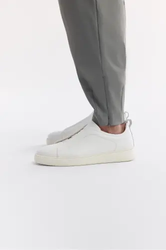 Erkek Koyu Gri Klasik Bel Kırışmaz Teknik Baggy Fit Kumaş Pantolon A51Y3021 - Koyu Gri - 4