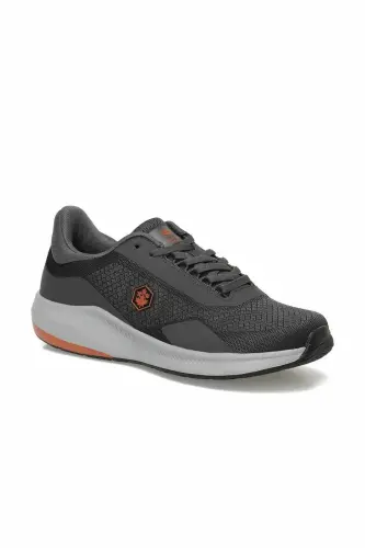 Erkek Koyu Gri Sneaker - Turuncu Detaylı Hafif Tabanlı Günlük Yürüyüş Spor Ayakkabı B-9 - Gri-RS - 4