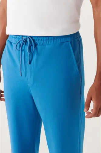Erkek Koyu Mavi Basic Pamuklu 2 iplik Jogger E003403-Koyu Mavi - 4