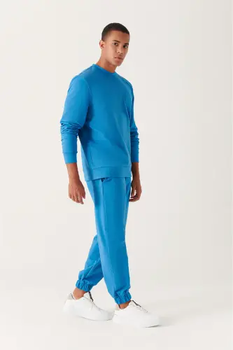 Erkek Koyu Mavi Basic Pamuklu 2 iplik Jogger E003403-Koyu Mavi - 6