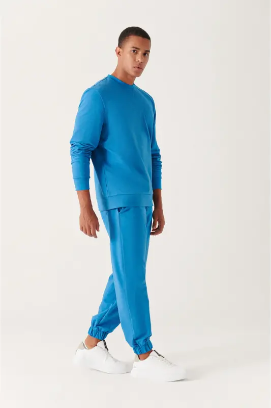 Erkek Koyu Mavi Basic Pamuklu 2 iplik Jogger E003403-Koyu Mavi - 6