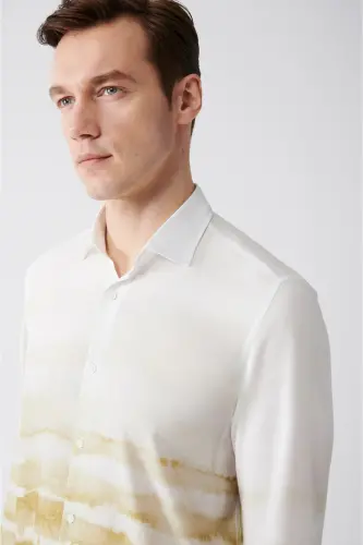 Erkek Koyu Yeşil Blok Desenli Tril Gömlek A21y2092-Koyu Yeşil - AVVA (1)