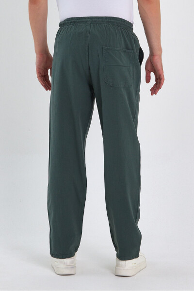 Erkek Koyu Yeşil Renk Basic Relaxed Fit Jogger Pantolon - 6