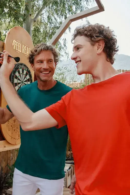 Erkek Koyu Yeşil Slim Fit Dar Kesim %100 Pamuk Bisiklet Yaka Basic Tişört-Koyu Yeşil - 2