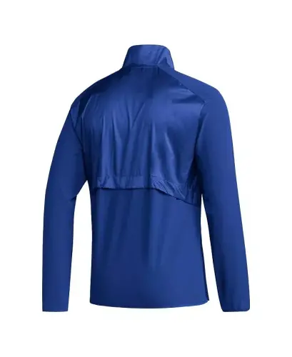 Men's Royal Kansas Jayhawks Sideline AEROREADY Raglan Sleeve Quarter-Zip Jacket-Royal - ADIDAS (1)