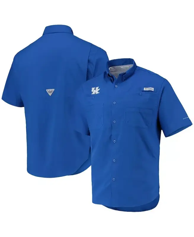 Men's Royal Kentucky Wildcats Tamiami Omni-Shade Button-Down Shirt - Royal - 2