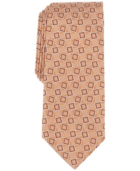 Men's Crater Geometric Tie, Exclusively at Modazone-Cognac - ALFANI