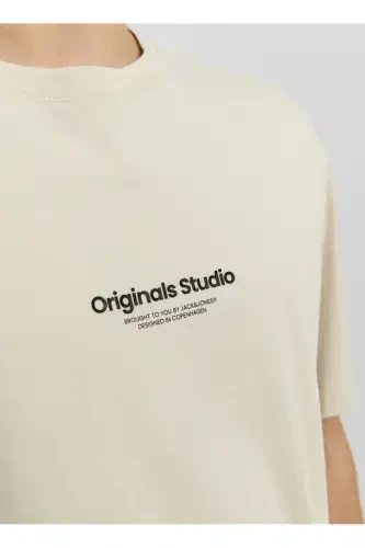 Yuvarlak Yaka Krem Erkek T-Shirt 12240121_JORVESTERBRO TEE SS CREW N - 3