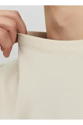 Yuvarlak Yaka Krem Erkek T-Shirt 12240121_JORVESTERBRO TEE SS CREW N - 5