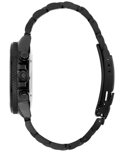 Men's Chronograph Eco-Drive Nighthawk Black Ion Plated Stainless Steel Bracelet Watch 43mm CA0295-58E - No Color - 3