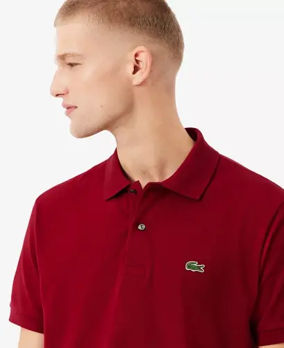 Men's L.12.12 Classic-Fit Short-Sleeve Piqué Polo Shirt - 476 - Bordeaux Red - 3