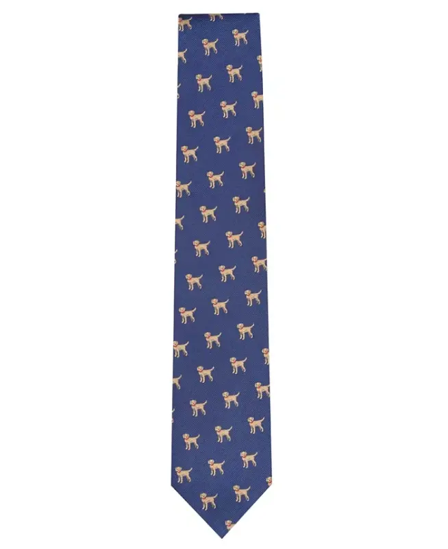Men's Labrador Convo Print Tie, Created for Modazone - Navy - 2