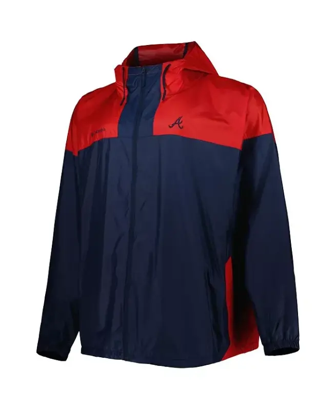Men's Navy Atlanta Braves Flash Forward Challenger Big and Tall Omni-Shade Full-Zip Windbreaker - Navy - 3