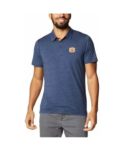 Men's Navy Auburn Tigers Tech Trail Omni-Shade Polo Shirt - Navy - 6
