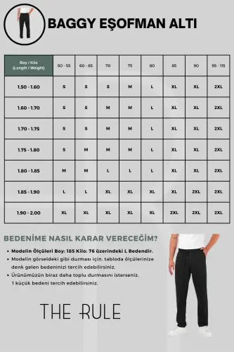 Erkek Lacivert Baggy Düz Paça Bol Kesim Yazlık Rahat Pamuklu Eşofman Altı RF0385 - Lacivert - 7