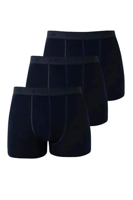 Erkek Lacivert Bambu Boxer 3'lü Paket - BÜYÜKBEDENIZ