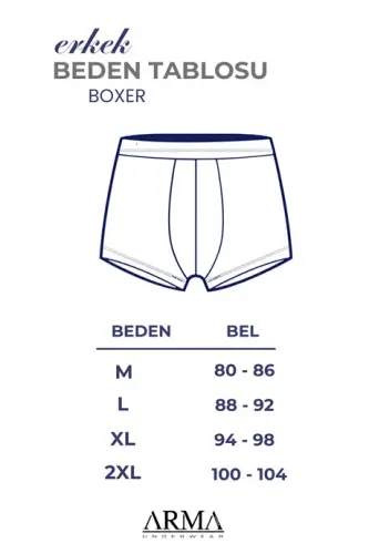 Erkek Lacivert Bambu Boxer 3'lü Paket - 4