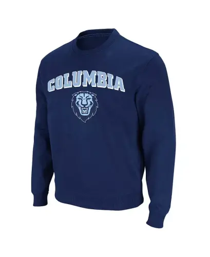 Men's Navy Columbia University Arch & Logo Pullover Sweatshirt - Navy - COLOSSEUM (1)