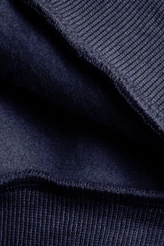 Erkek Lacivert Düz Kapüşonlu Oversize3 iplik Şardonlu Salaş Bol Kesim Hoodie Sweatshirt - Lacivert - 4