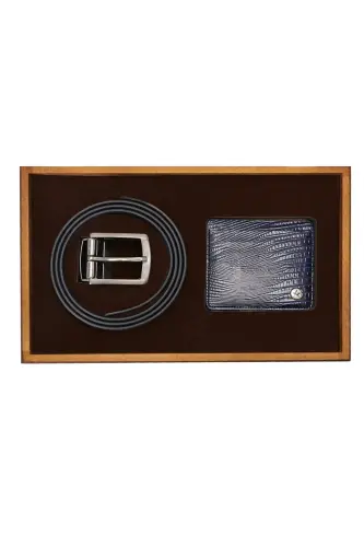 Erkek Lacivert Kemer - Kartlık Aksesuar Set-Lacivert - ALTINYILDIZ CLASSICS (1)