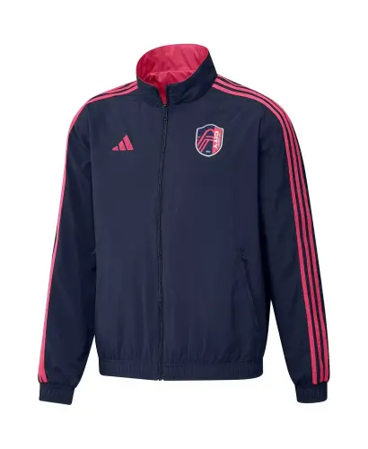 Men's Navy, Red St. Louis City SC 2023 On-Field Anthem Full-Zip Reversible Team Jacket-Navy, Red - 3